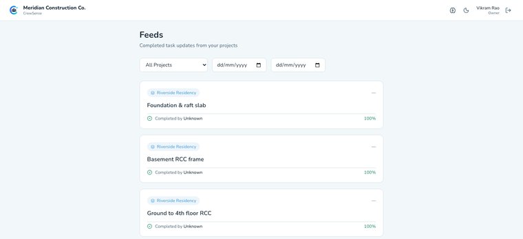 Completed task updates across every project