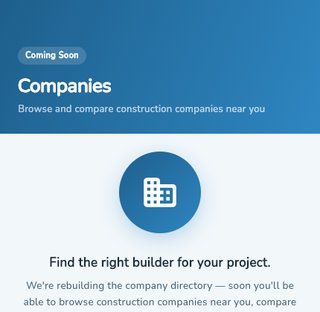 Company directory — currently marked Coming Soon